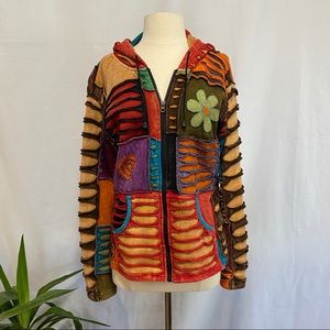 The collection royal patchwork zippered hoody | M